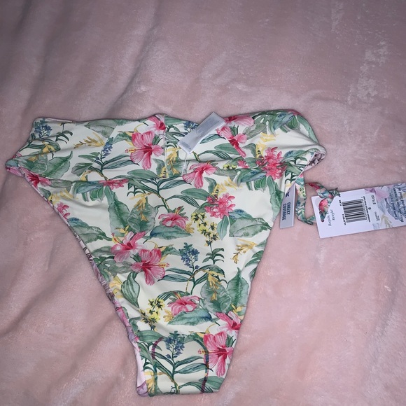 Loveshackfancy x Hurley floral pink green and blue bikini bottoms size small - Picture 2 of 8